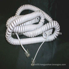 WHITE SPIRAL COIL COILED TELEPHONE CORD CABLE 3m